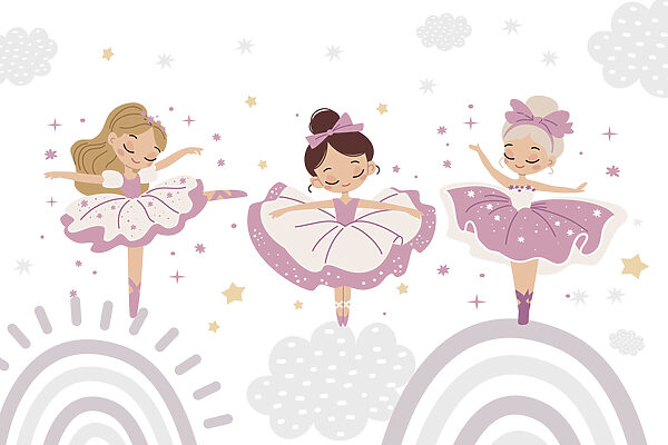 Group of girls in purple tutu Group of girls in purple tutu