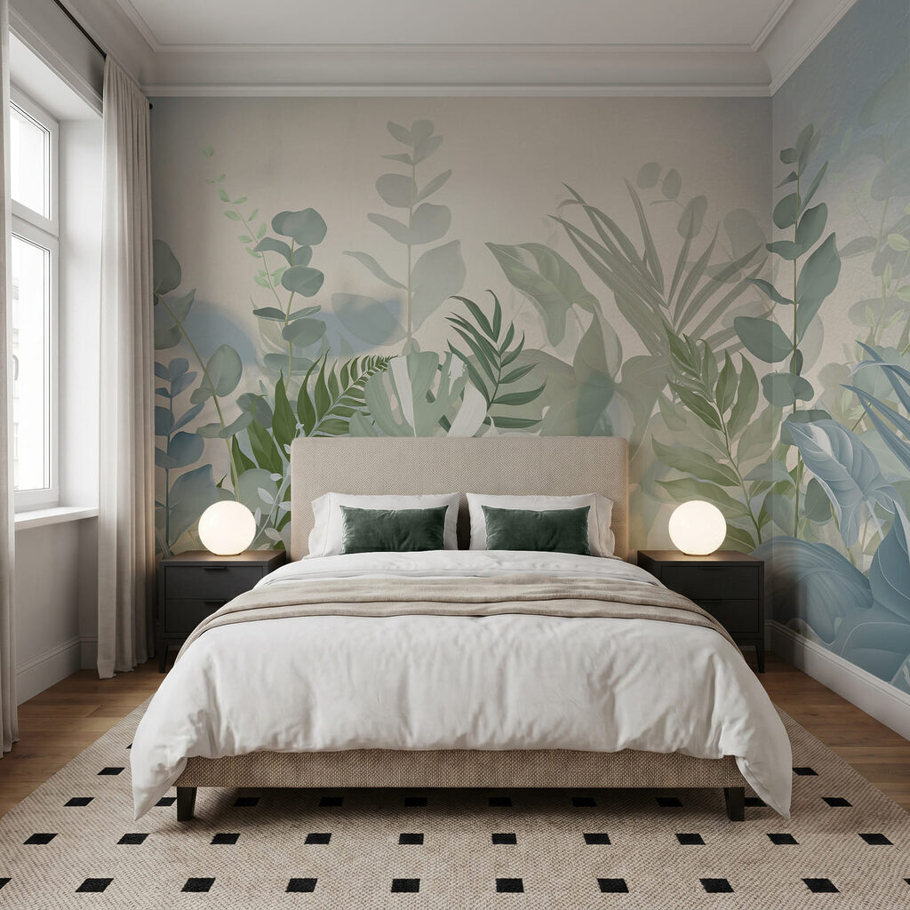 Soft leaves in tranquil tones