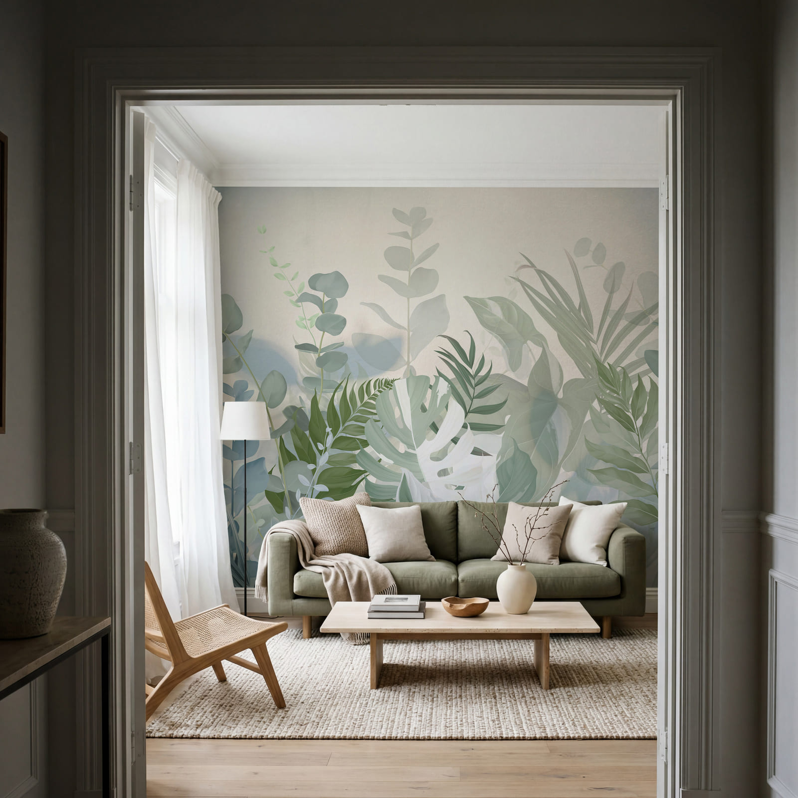 Soft leaves in tranquil tones