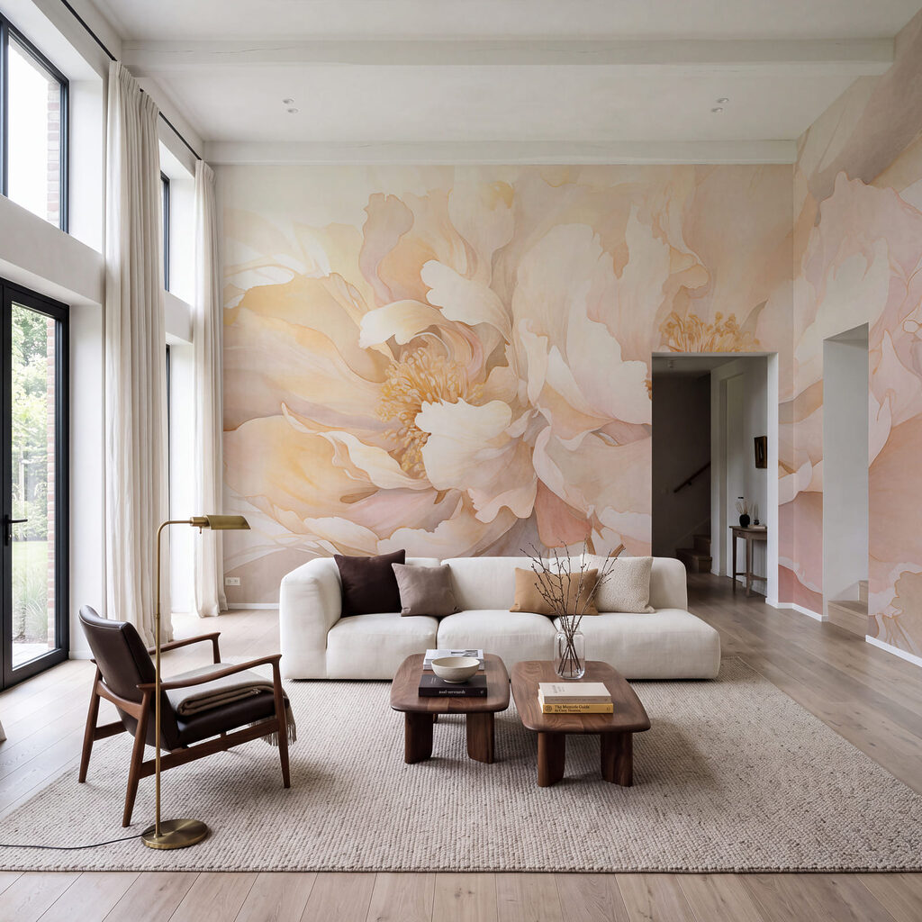 Soft blooms in warm pastel hues