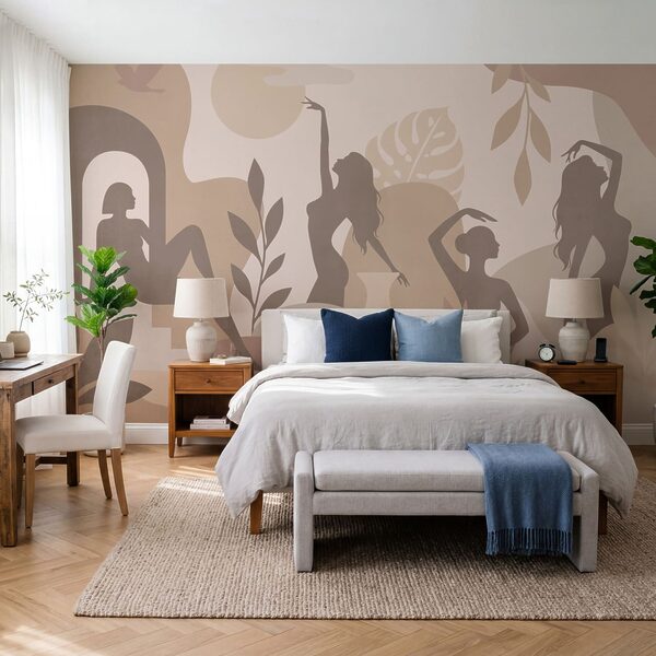 Woman's silhouettes and plants