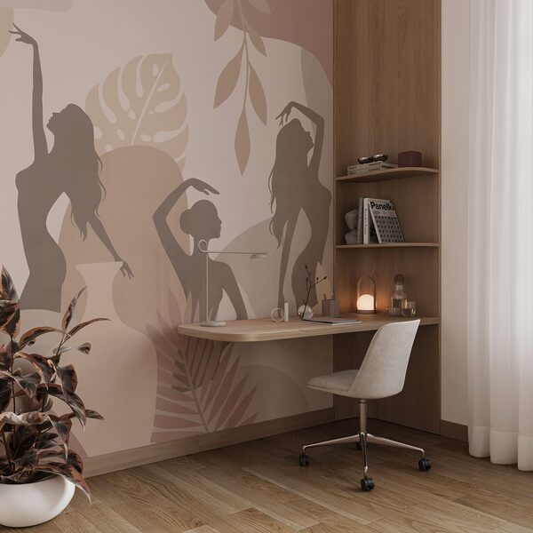 Woman's silhouettes and plants
