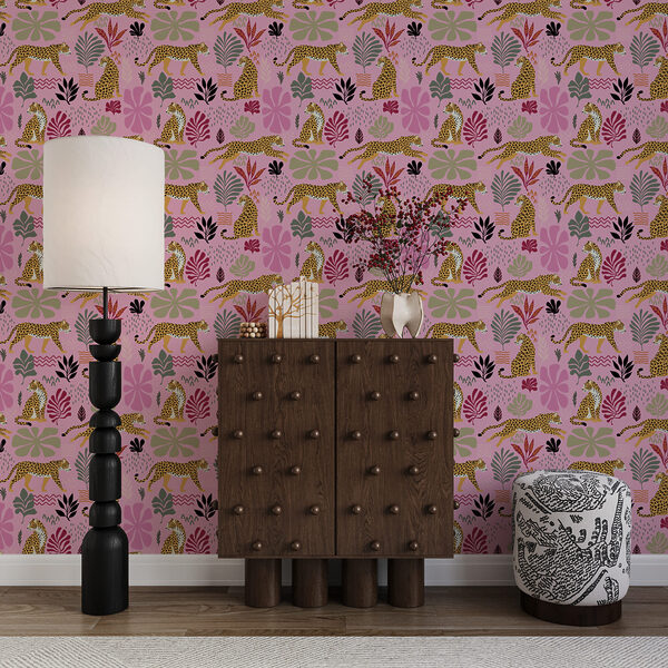 Pattern of leopards and flowers Pattern of leopards and flowers