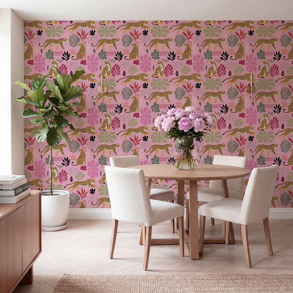 Pattern of leopards and flowers Pattern of leopards and flowers