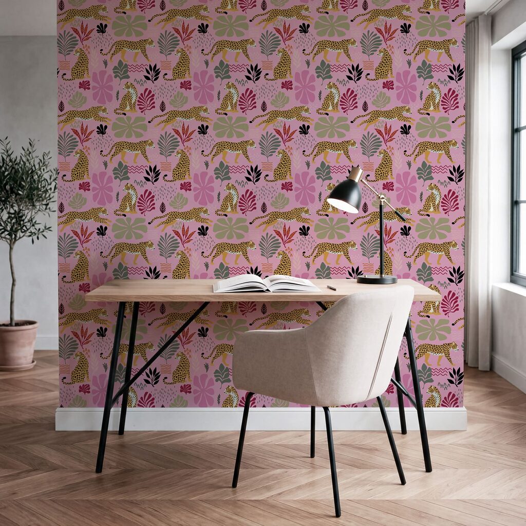 Pattern of leopards and flowers Pattern of leopards and flowers