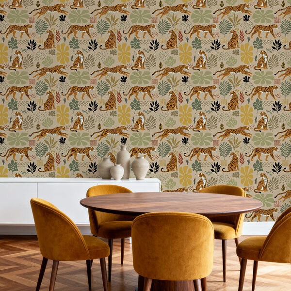 Pattern of cheetahs and plants