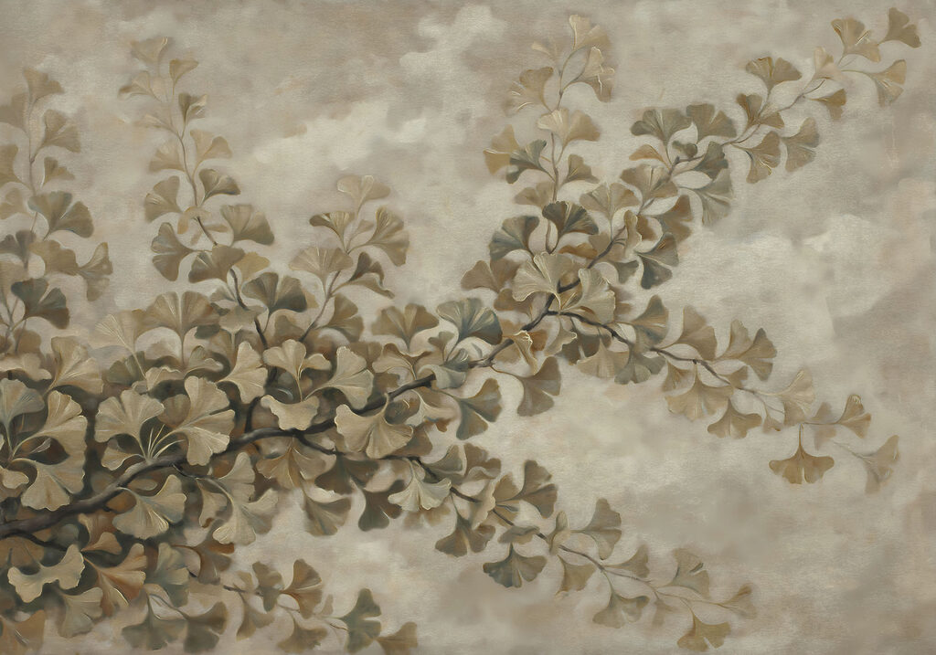 Painting of a branch with leaves