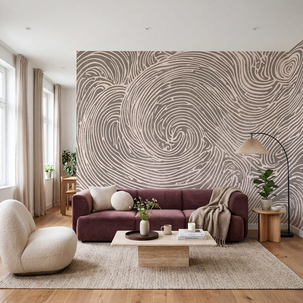 Intricate swirls create flowing patterns