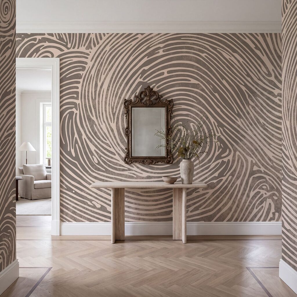 Intricate swirls create flowing patterns