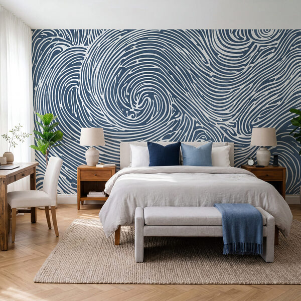 Blue and white swirl pattern Blue and white swirl pattern
