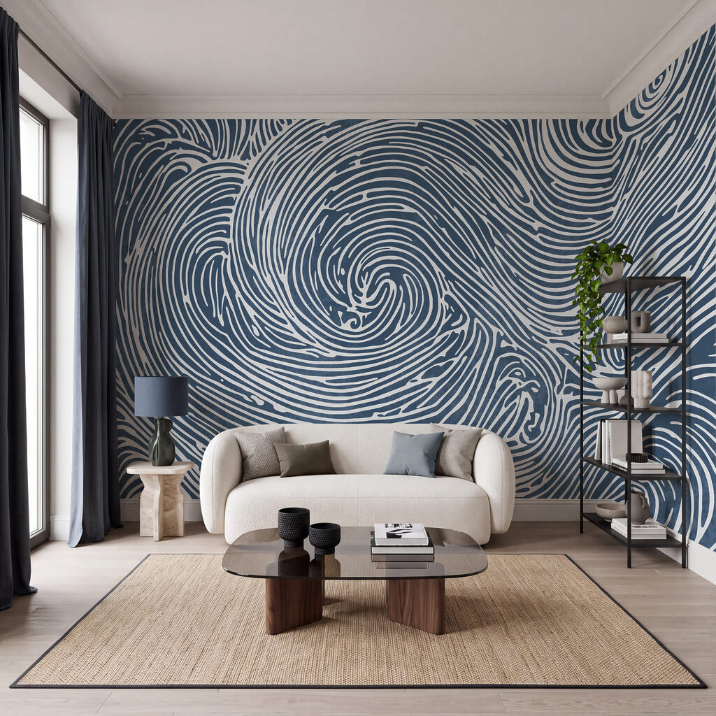 Blue and white swirl pattern Blue and white swirl pattern