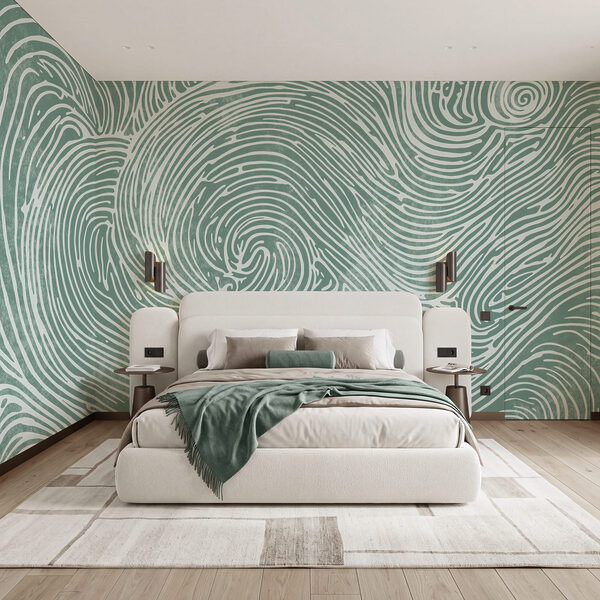 Flowing lines in soothing turquoise tones Flowing lines in soothing turquoise tones