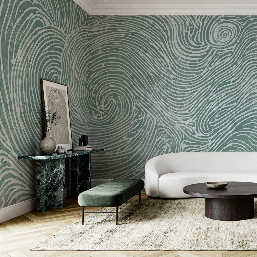 Flowing lines in soothing turquoise tones Flowing lines in soothing turquoise tones