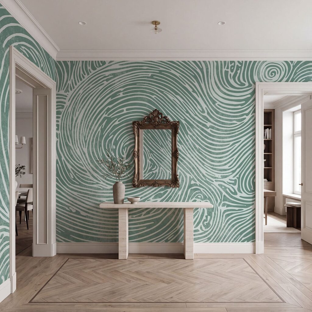 Flowing lines in soothing turquoise tones Flowing lines in soothing turquoise tones
