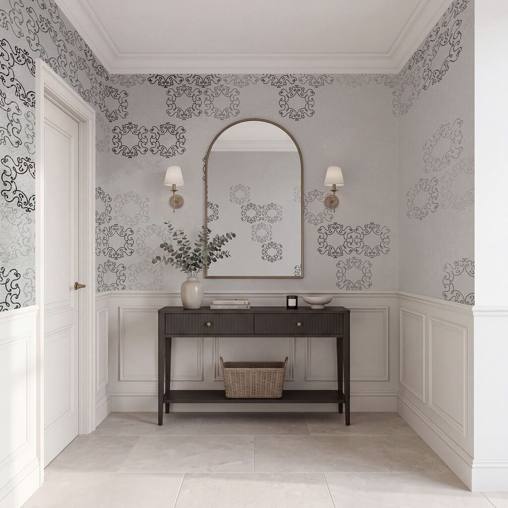 White background with black and white pattern