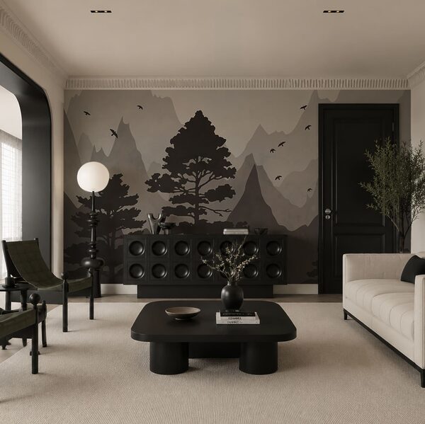 Landscape with mountains and trees Landscape with mountains and trees