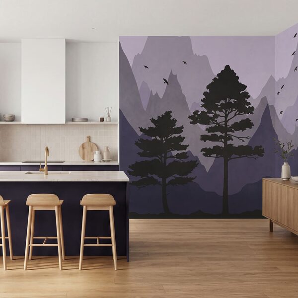 Landscape with mountains and trees Landscape with mountains and trees