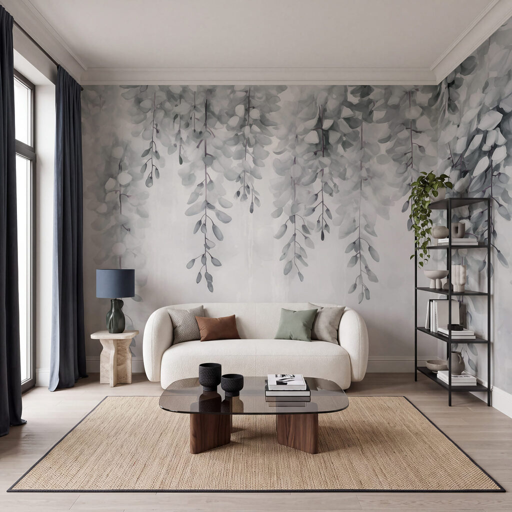Calm leafy design for serene spaces