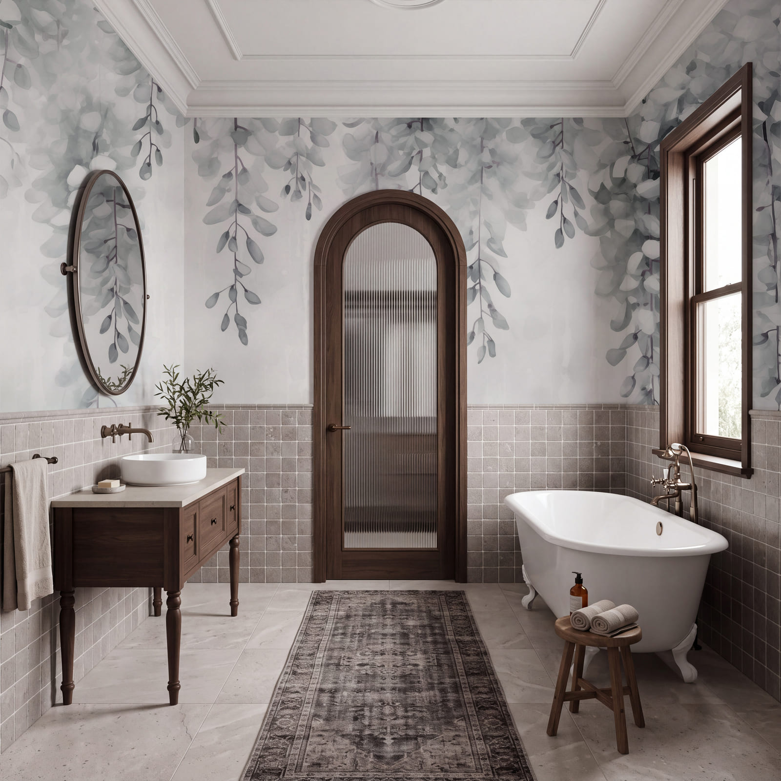 Calm leafy design for serene spaces
