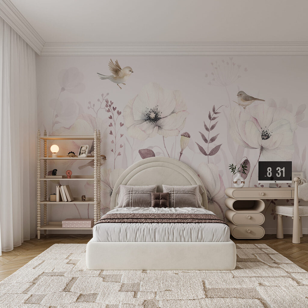 Painting of flowers and birds Painting of flowers and birds