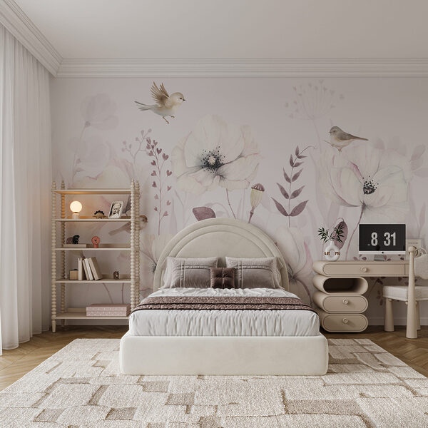 Painting of flowers and birds Painting of flowers and birds