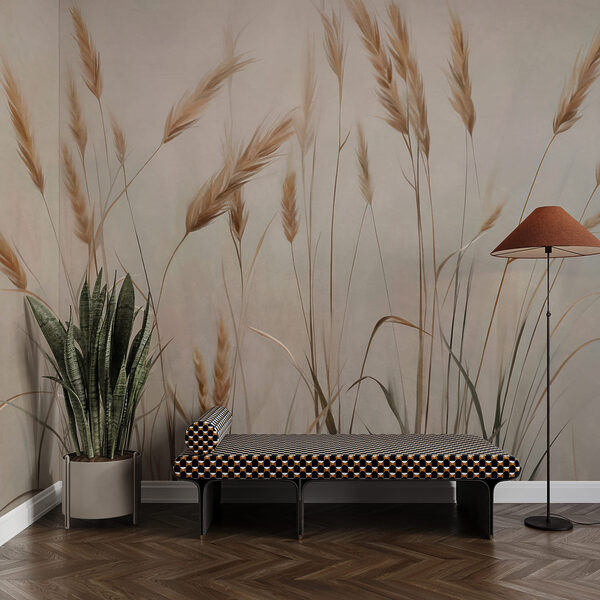 Gentle grasses sway in soft light Wall mural Gentle grasses sway in soft light