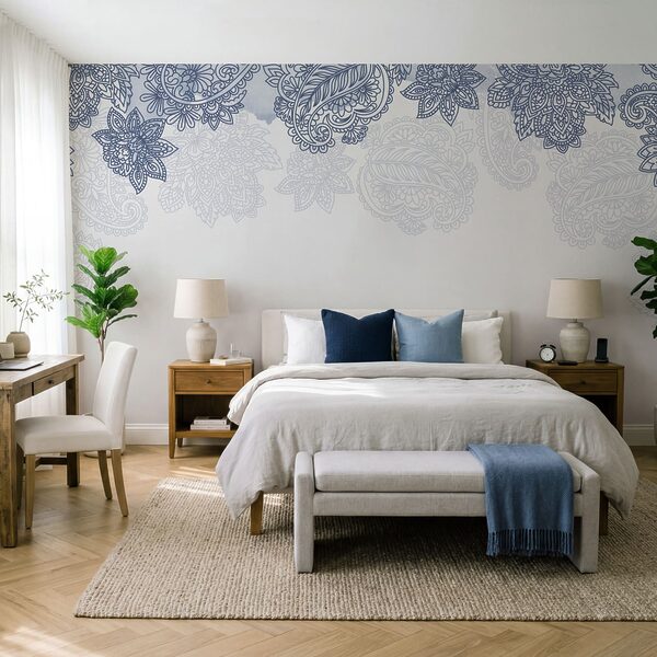 Blue and white floral border Blue and white floral border