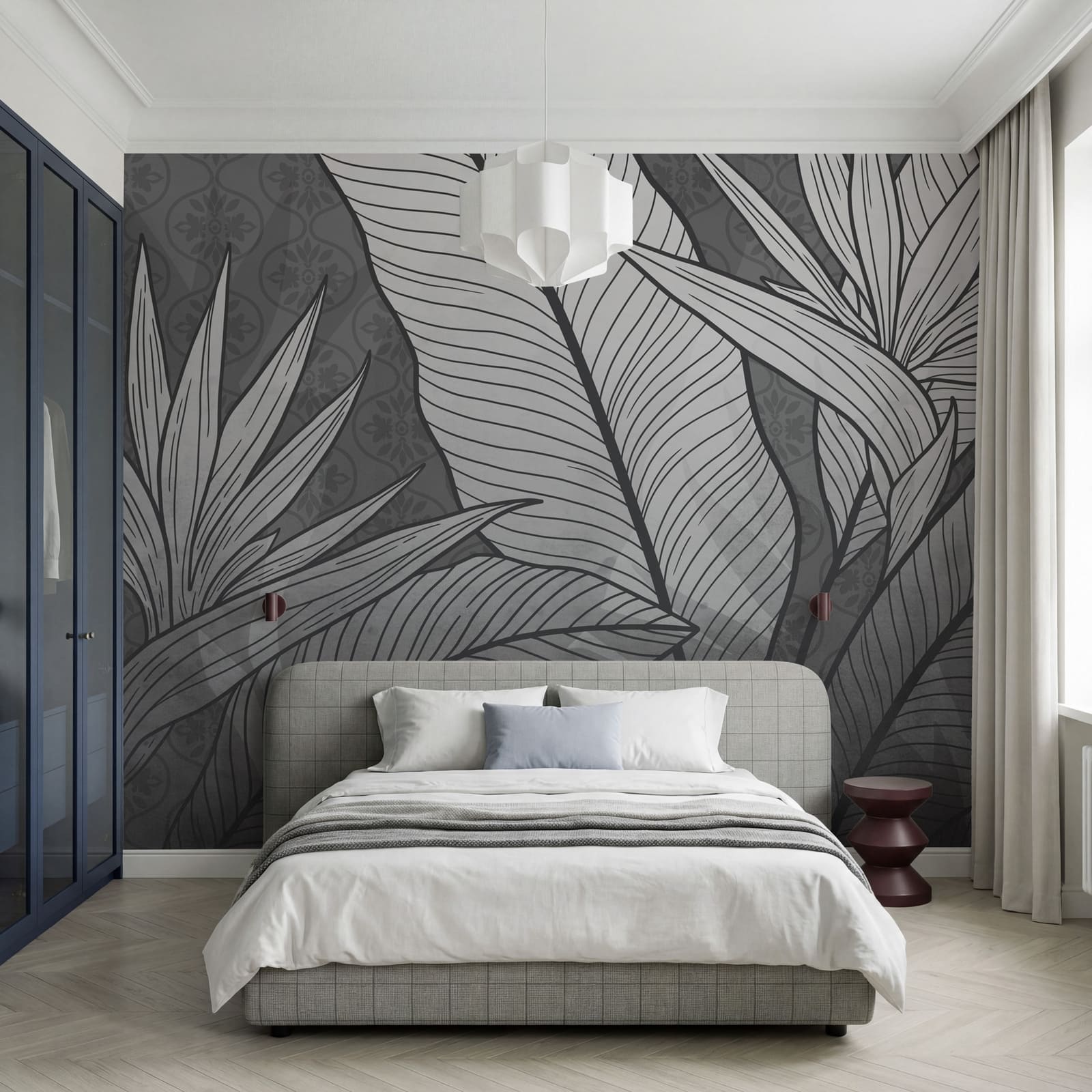 - Intricate foliage in monochrome palette - Intricate foliage in monochrome palette