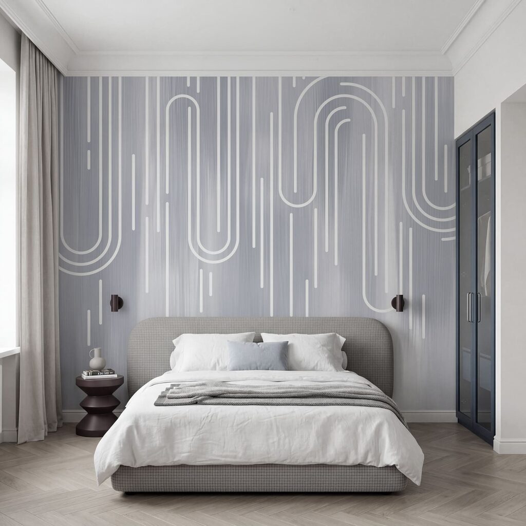 White lines on a gray background
