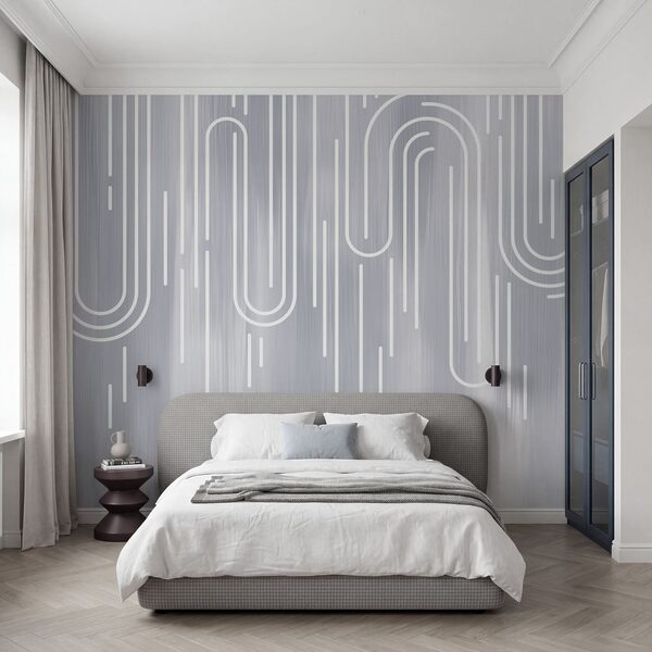 White lines on a gray background
