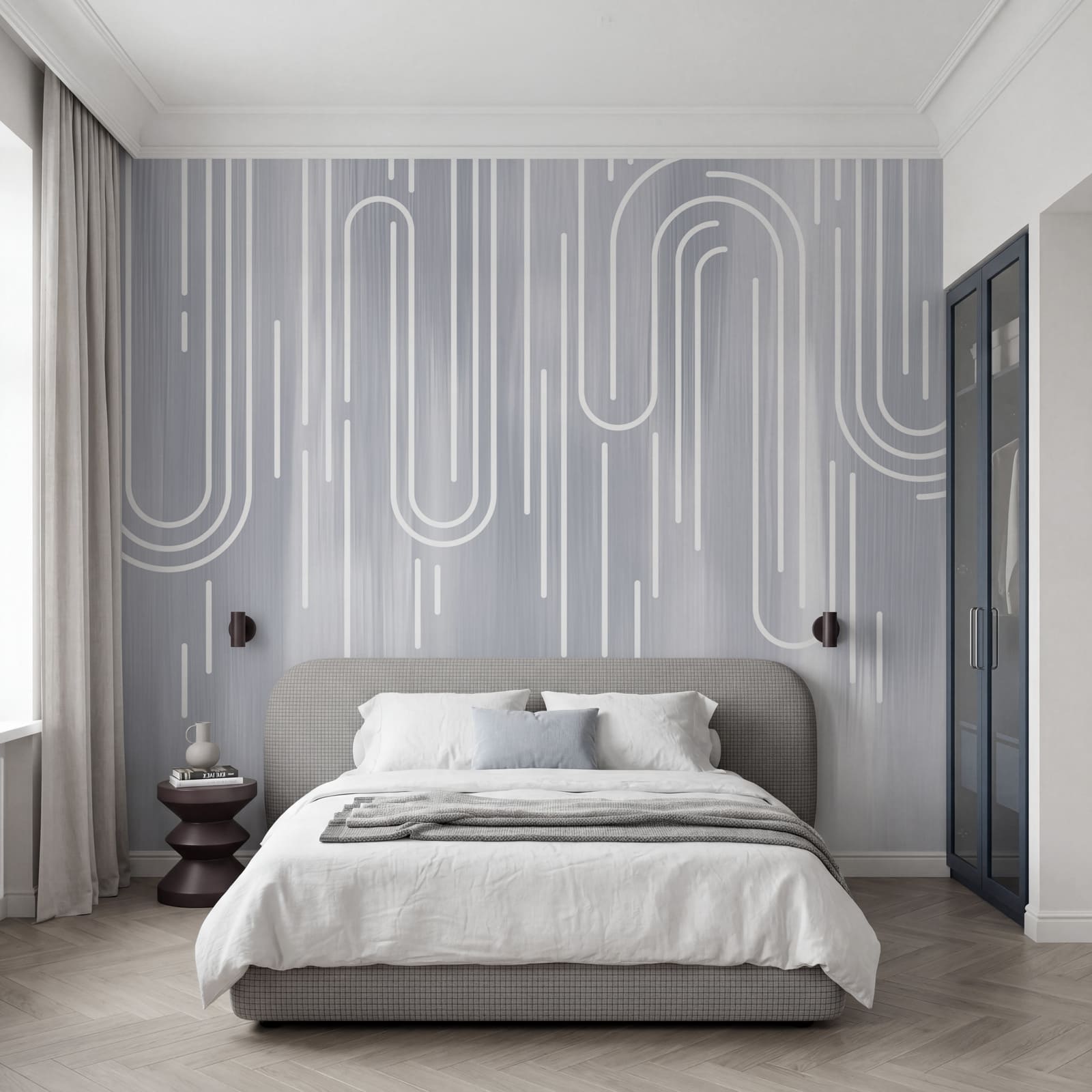 White lines on a gray background