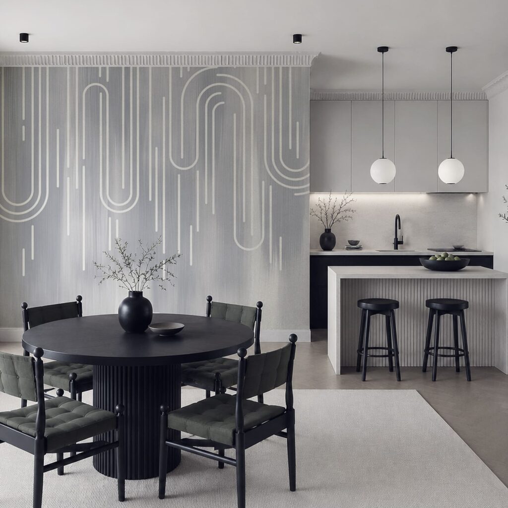 White lines on a gray background