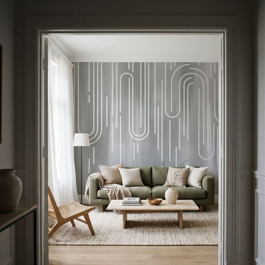 White lines on a gray background