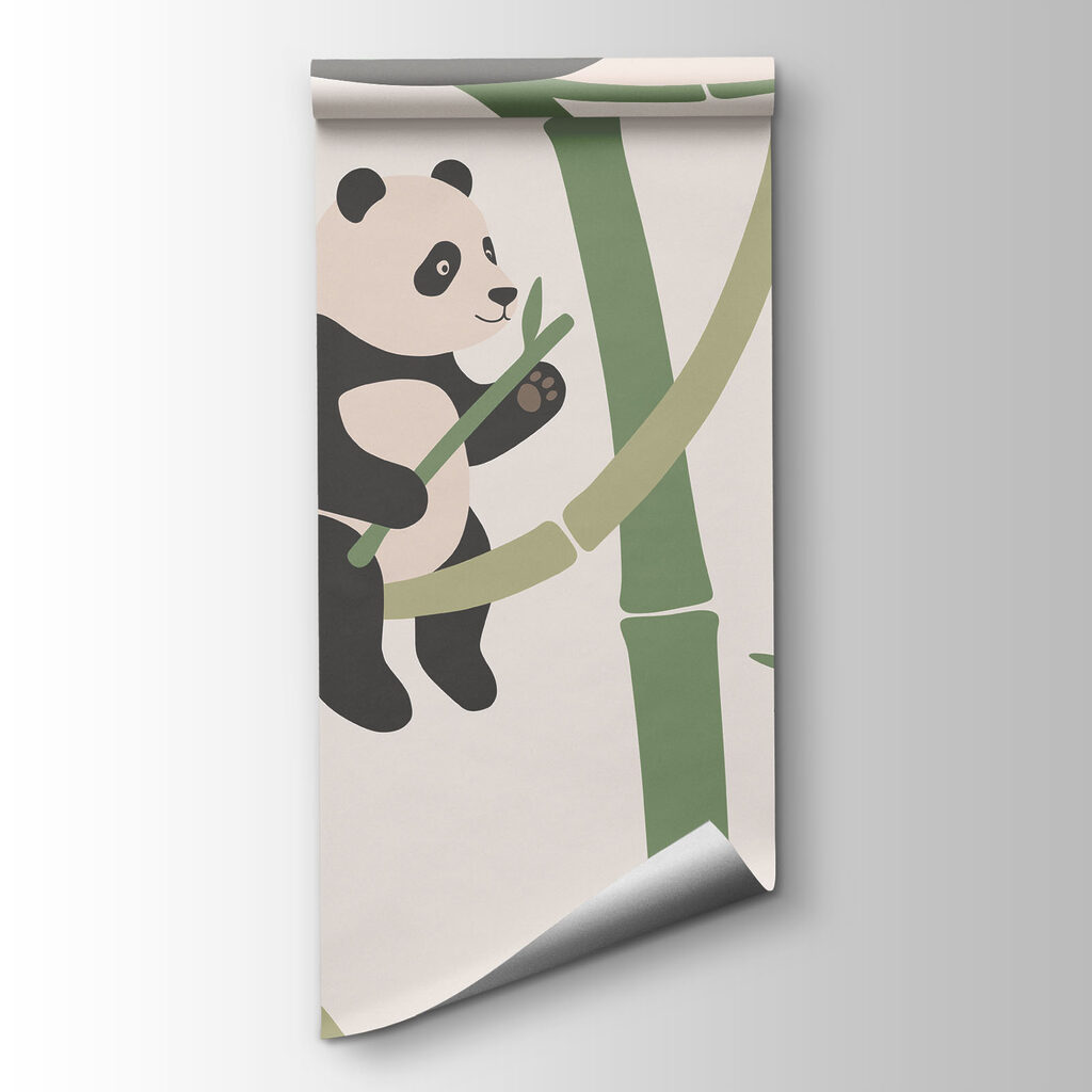 Group of pandas on bamboo Group of pandas on bamboo