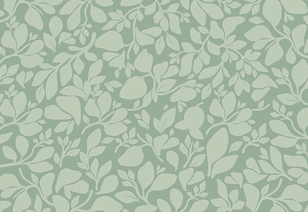 Pattern of leaves on a green background