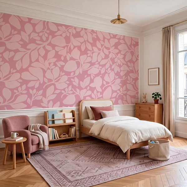 Pink pattern with leaves