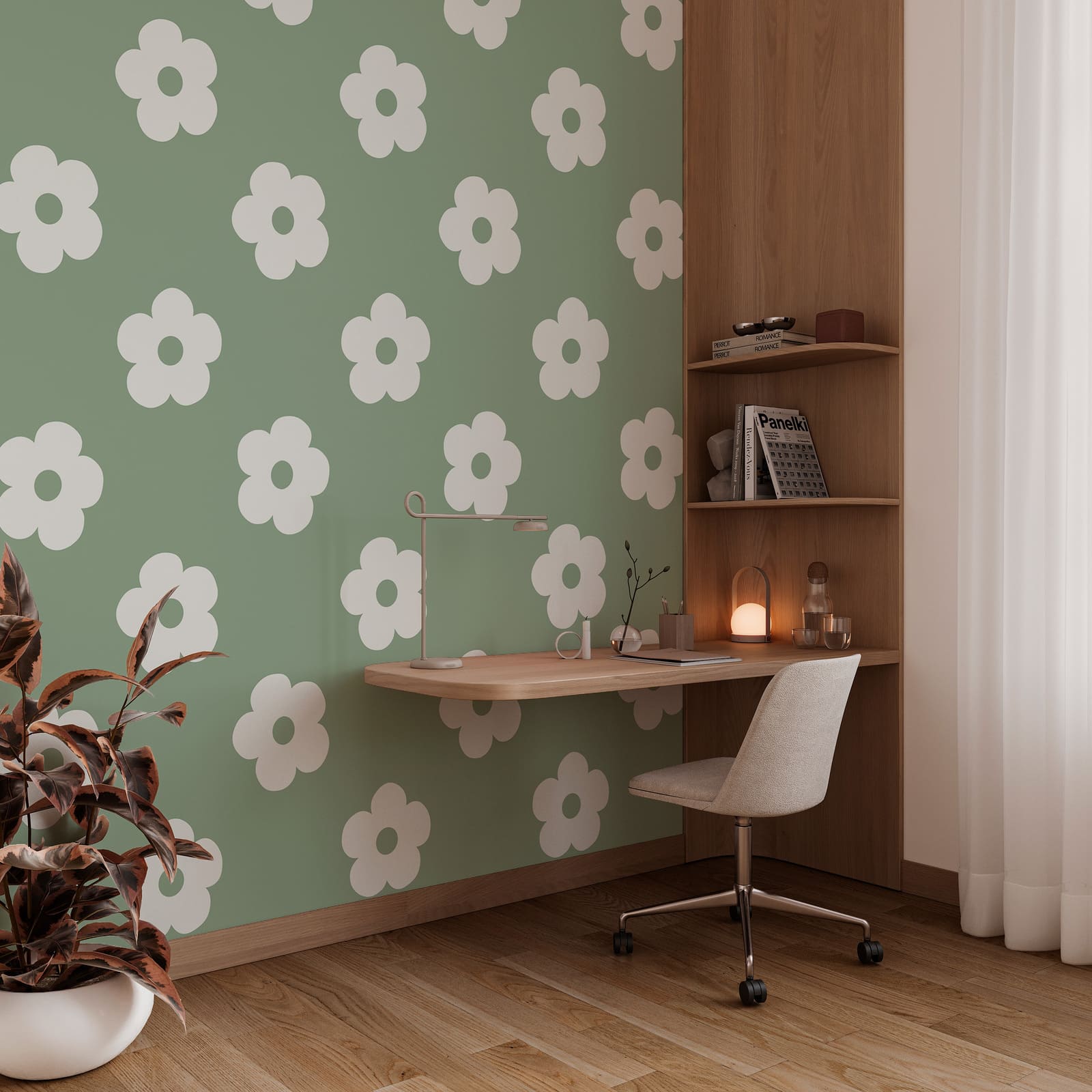 Pattern of white flowers