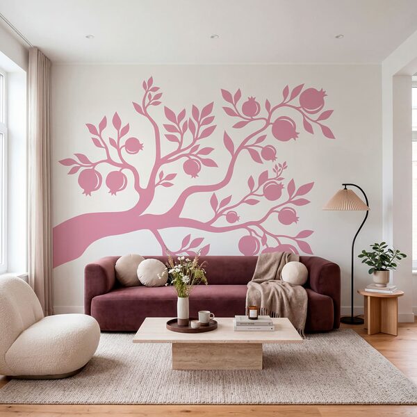Tree with pink branches and fruit Tree with pink branches and fruit