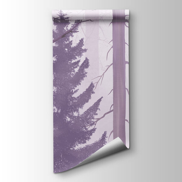 Foggy forest with trees
