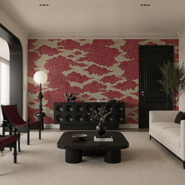 Pattern of red clouds