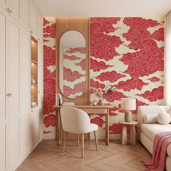 Pattern of red clouds