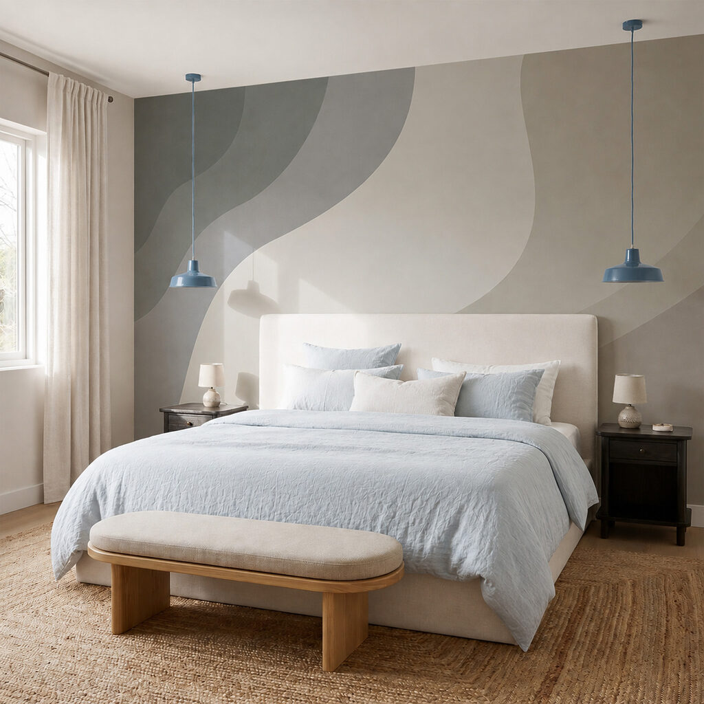 White and grey background with curved lines White and grey background with curved lines