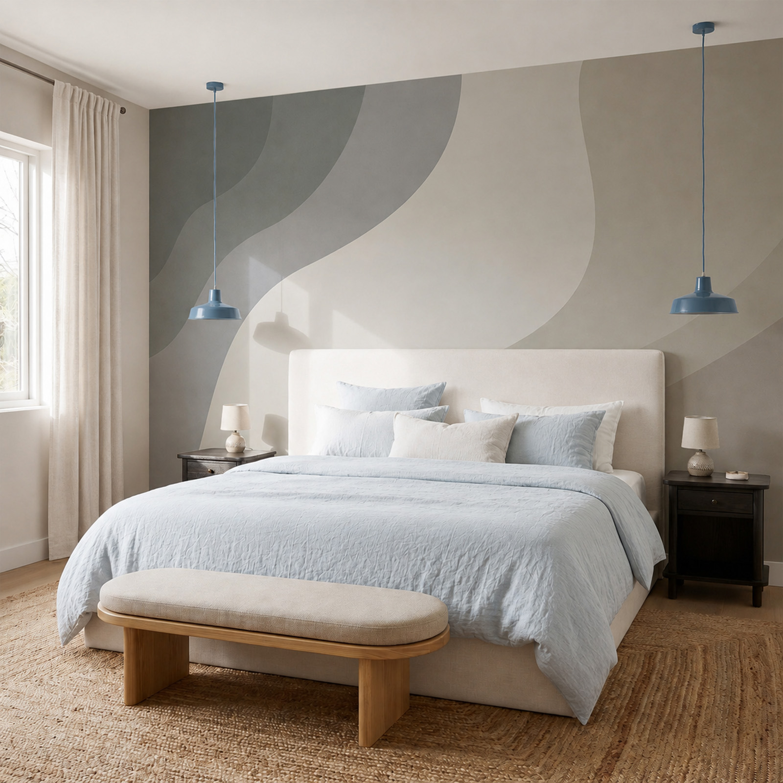 White and grey background with curved lines White and grey background with curved lines