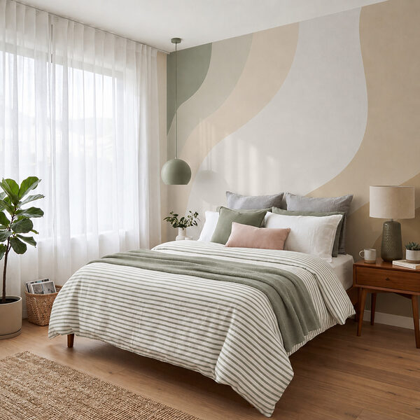 White and tan wavy lines