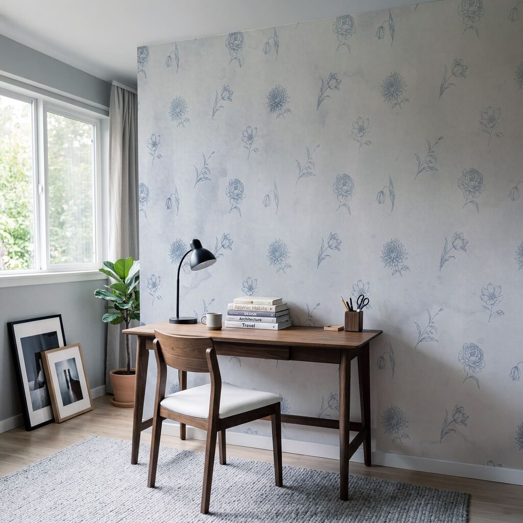 Blue and white floral pattern Blue and white floral pattern