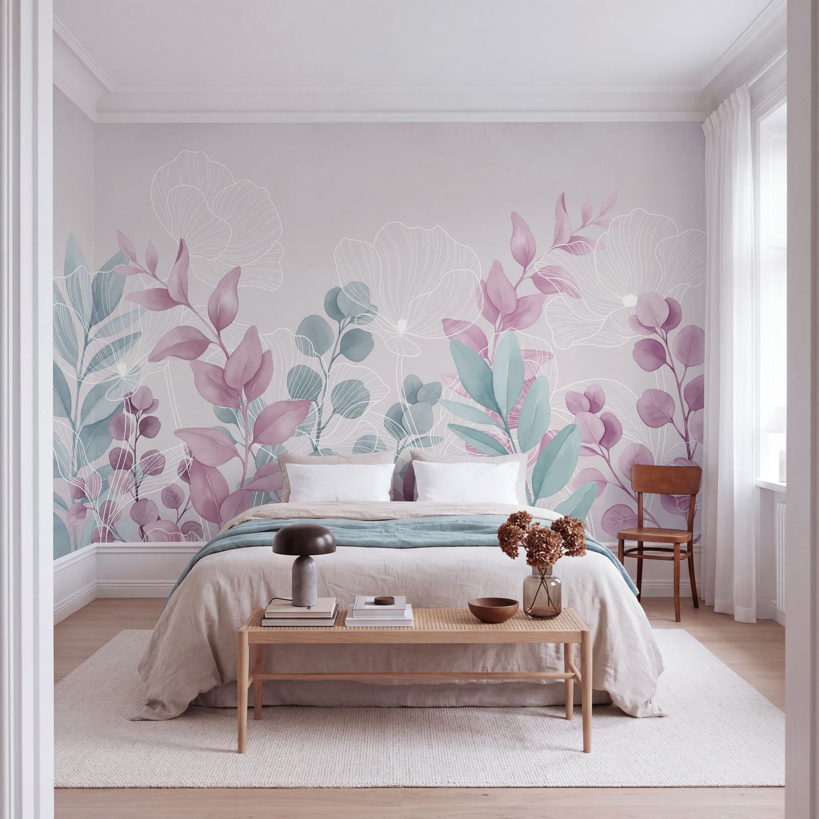 Serene pastel botanical illustration Serene pastel botanical illustration
