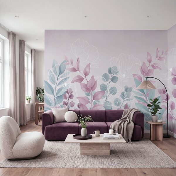 Serene pastel botanical illustration Serene pastel botanical illustration