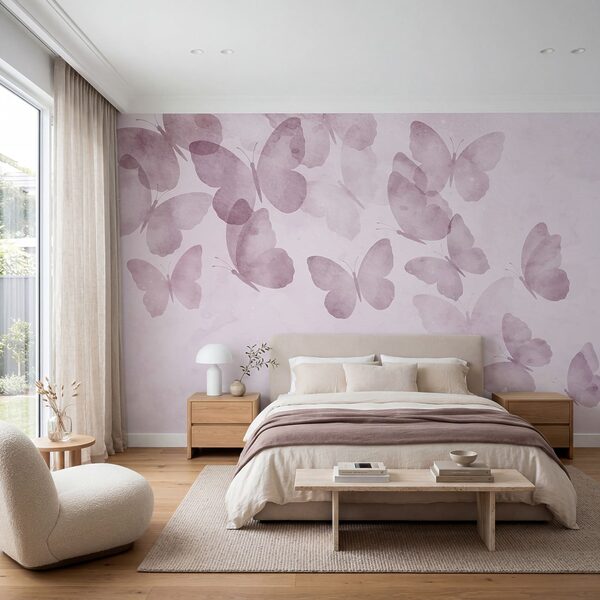 Group of butterflies on a pink background Group of butterflies on a pink background