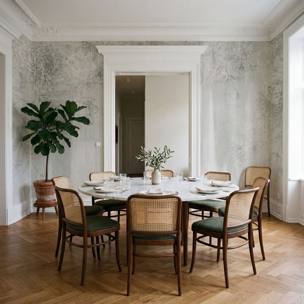 White and gray floral pattern