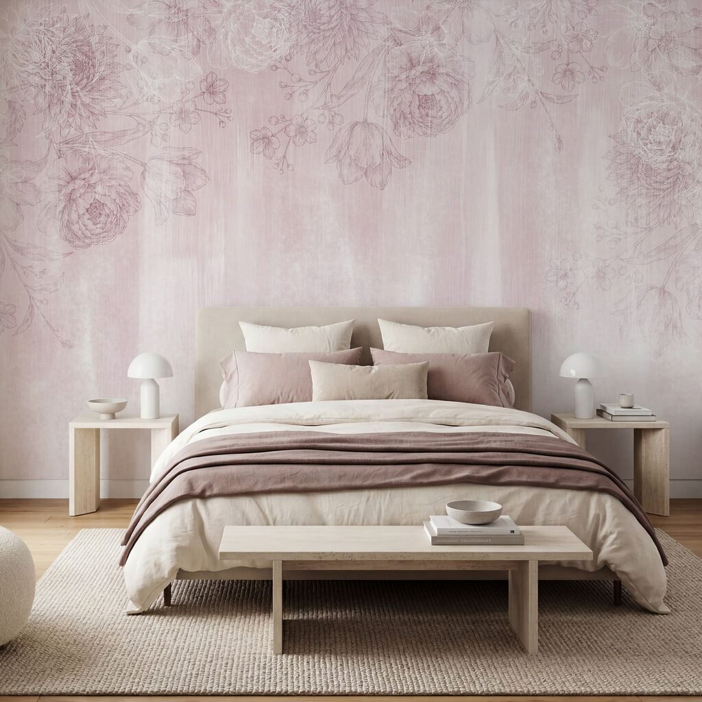 Pink and white floral pattern